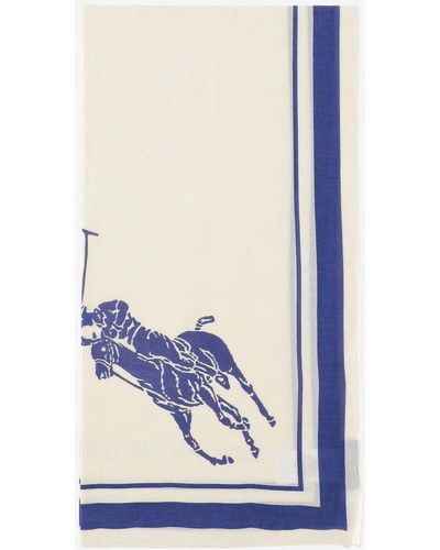 Polo Ralph Lauren Cotton Scarf With Logo - Blue
