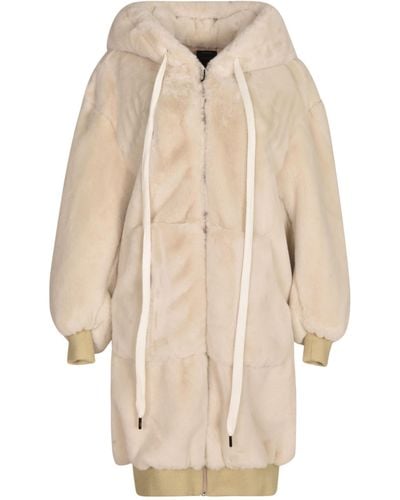 R13 Eco Fur Hooded Jacket - White