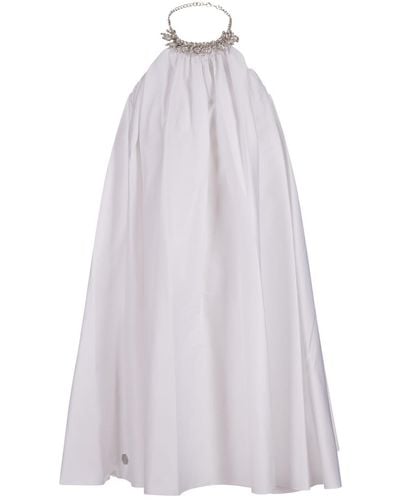 Philipp Plein Mini Dress With Jewelled Neckline - White