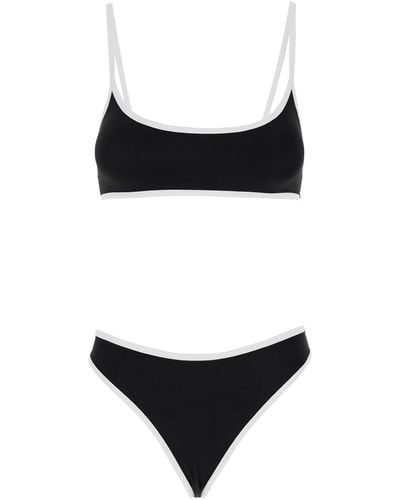 Anjuna Black Two-piece Bikini With Contrasting Trim In Stretch Polyamide