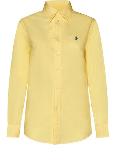 Ralph Lauren Pony Embroidered Long-sleeved Shirt - Yellow