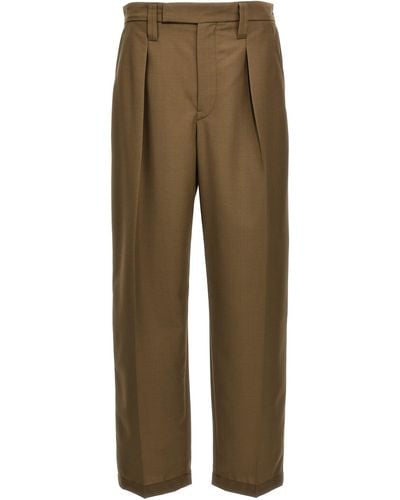 Lemaire 'One Pleat' Trousers - Green