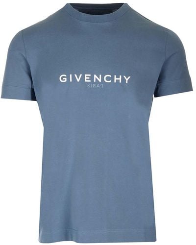 Givenchy Paris Reverse Logo T-Shirt - Blue