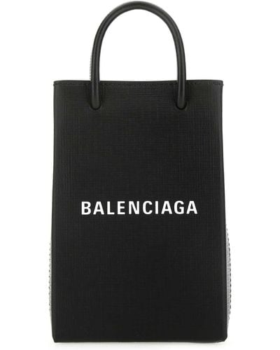 Balenciaga Leather Phone Case - Black