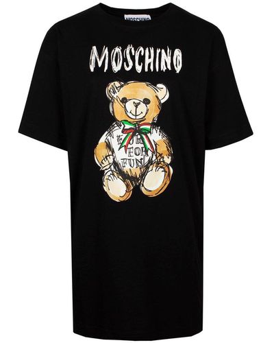 Moschino Teddy Bear Printed T-shirt Dress - Black