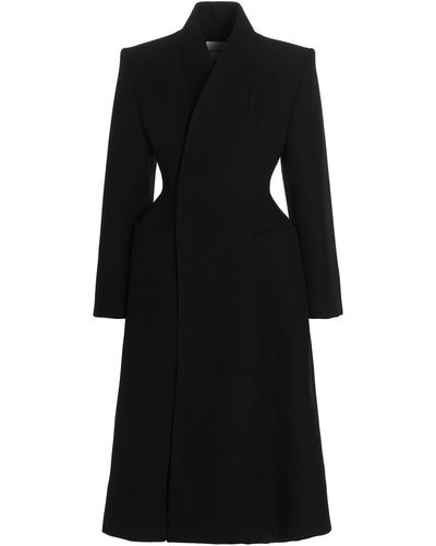 Balenciaga Waisted Maxi Coat Coats, Trench Coats - Black