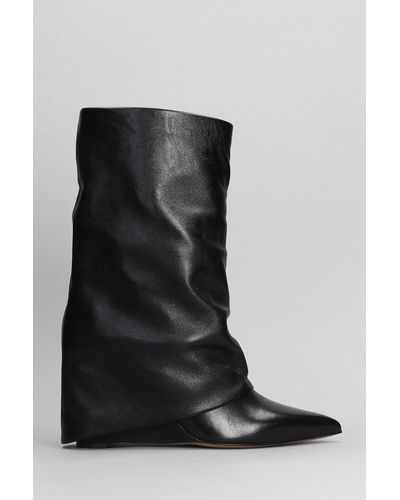 The Seller Ankle Boots Inside Wedge In Black Leather