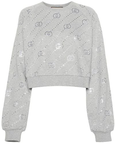 Gucci Gg Crop Sweatshirt - Grey