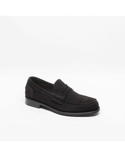 Cheaney Suede Penny Loafer - Black