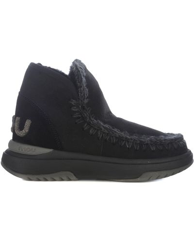 Mou Anckle Boots Eskimo Jogger Made Of Leather - Black