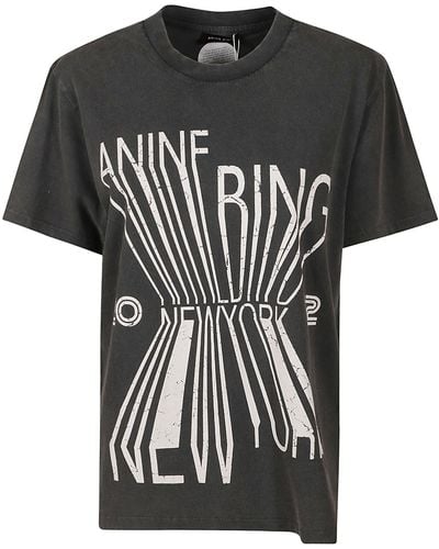 Anine Bing Logo Print T-Shirt - Black