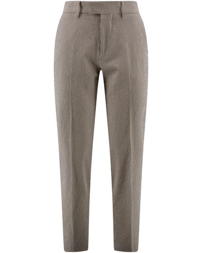 Berwich Cotton/Linen Blend Trouser - Gray
