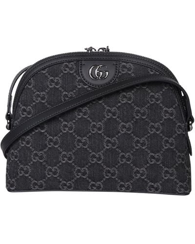 Gucci Ophidia S Denim Monogram Bag - Black