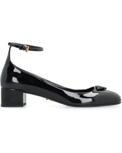 Prada Crystal-embellished Sling-back Leather Heeled Courts - Black