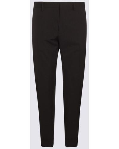 Dries Van Noten Cotton And Wool Blend Trousers - Black