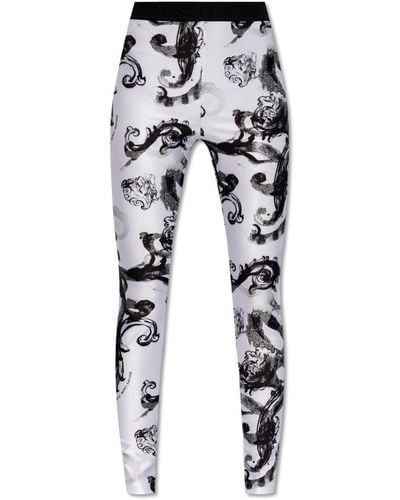 Versace Jeans Couture Patterned Leggings, - Black