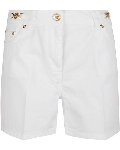Versace Softened 5 Pockets Denim Shorts - White