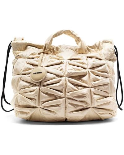 Vic Matié Large Nylon Handbag - Natural