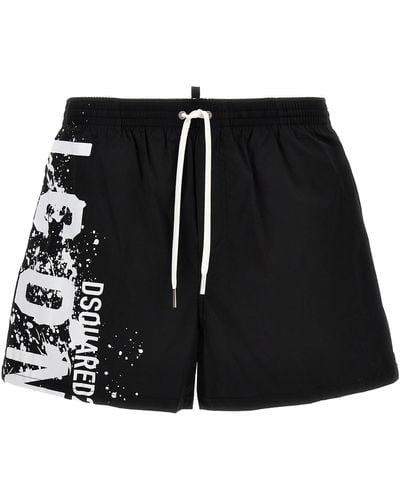 DSquared² Midi Boxer Shorts Beachwear Black