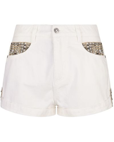 Ermanno Scervino Shorts With Jewel Detailing - White