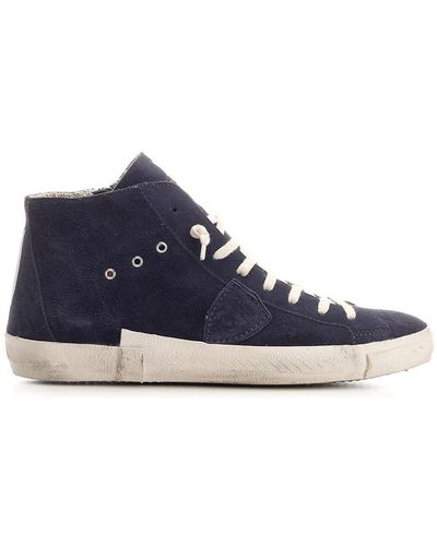 Philippe Model Logo-patch Lace-up Sneakers - Blue