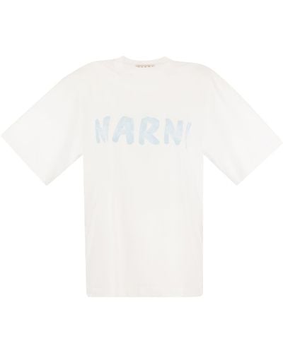 Marni Cotton Jersey T-Shirt With Print - White