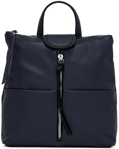 Gianni Chiarini Giada Leather Backpack With Front Zip - Blue