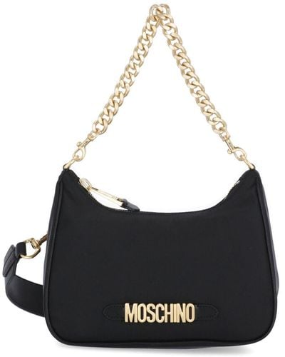 Moschino Lettering Logo Hobo Bag - Black