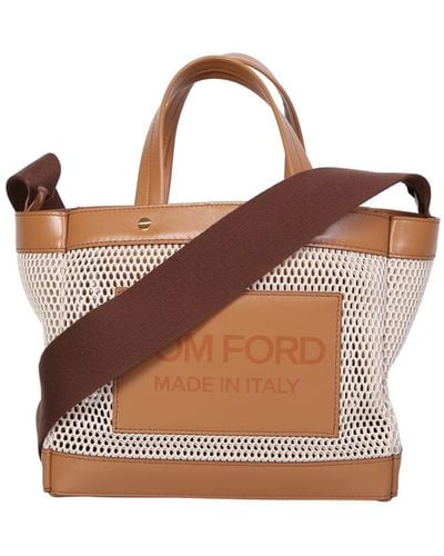 Tom Ford And Beige Mini Shopping Bag - Brown