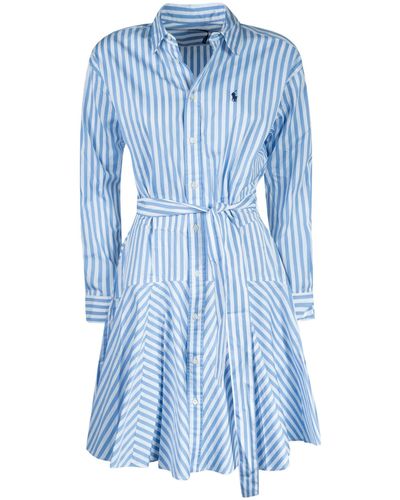 Ralph Lauren Stripe Print Dress - Blue