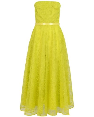 Max Mara Studio Stecca Bustier Dress In Organza - Yellow
