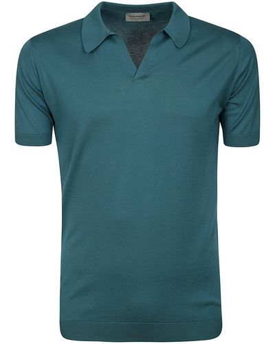 John Smedley Noah Skipper Collar Shirt Ss - Green