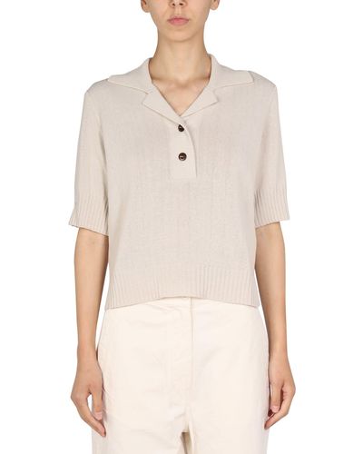 Margaret Howell Cotton And Wool Polo Shirt - White