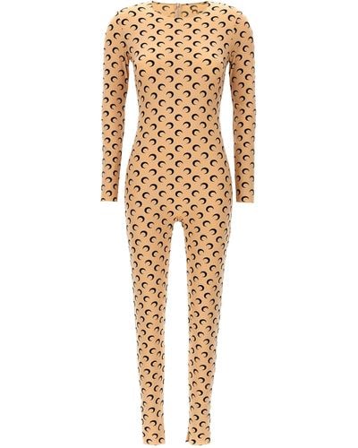 Marine Serre All Over Moon Catsuit - Natural