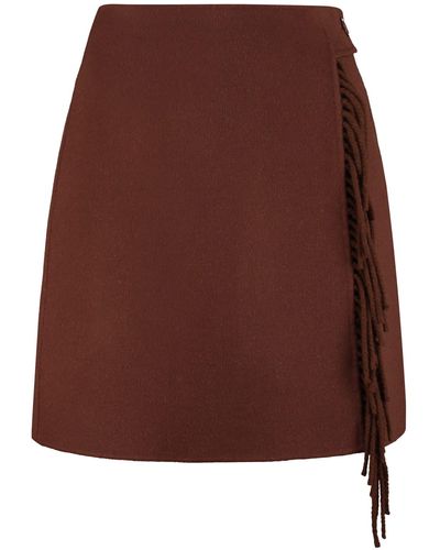 P.A.R.O.S.H. Leak Asymmetric Miniskirt - Brown