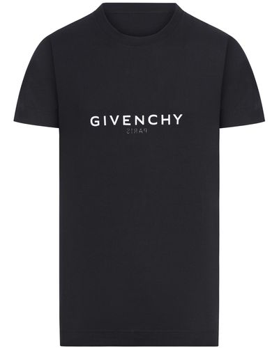 Givenchy Slim Fit Reverse Print T-Shirt - Black