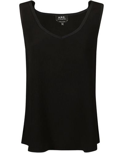 White Scalloped Tank Top by A.P.C. on Sale