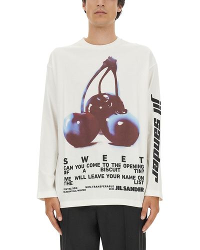 Jil Sander T-Shirt With Print - Grey