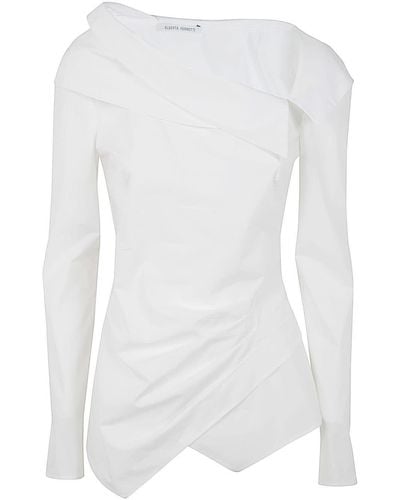 Alberta Ferretti Poplin Crsossed Shirt - White