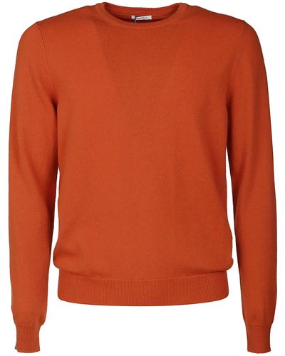 Malo Plain Ribbed Sweater - Orange