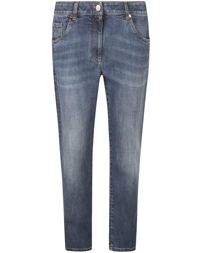 Brunello Cucinelli High-waist Embellished Jeans - Blue