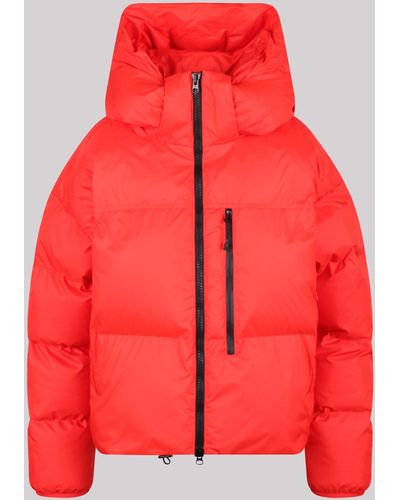 adidas By Stella McCartney Logo-print Hooded Puffer Jacket - Red