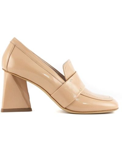 Strategia Nude Leather Sandals - Natural