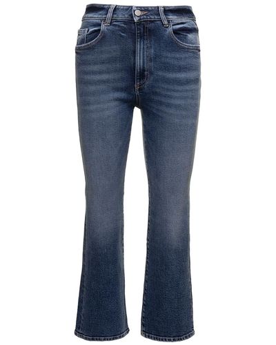 ICON DENIM High-Waisted Slightly Flared Jeans - Blue