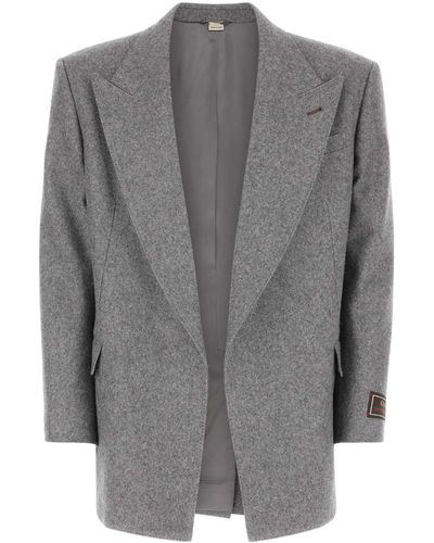 Gucci Wool Blend Blazer - Grey