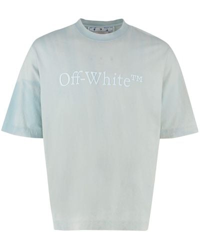 Off-White c/o Virgil Abloh Logo Cotton T-Shirt - Blue