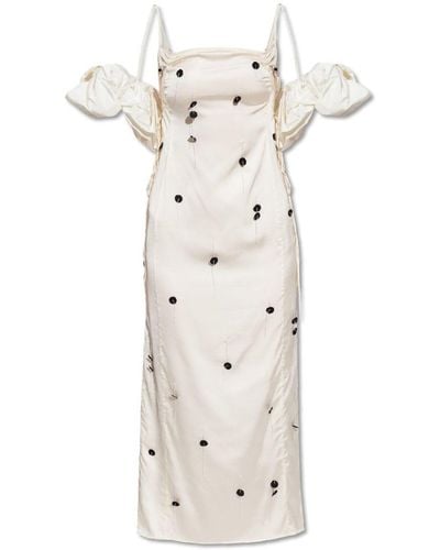 Jacquemus Chouchou Dress With Detachable Sleeves - White