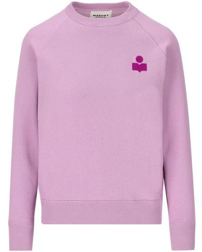 Isabel Marant Milla Logo Printed Crewneck Sweatshirt - Pink