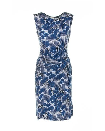 Weekend by Maxmara Leopard Printed Crewneck Dress - Blue