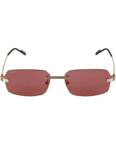Cartier Rectangular Sunglasses Sunglasses - Pink